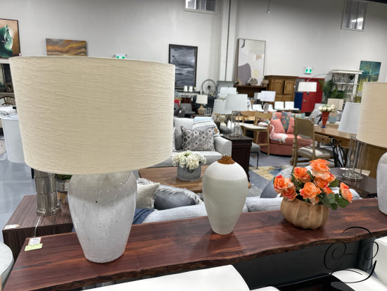 Light Grey Cream Brown Opening Ceramic Vase