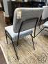 Light Grey Fabric Dining Chair W/Matte Black Stainless Steel Base