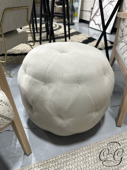 Light Grey Velvet Pouf 21x18’’ Home Decor