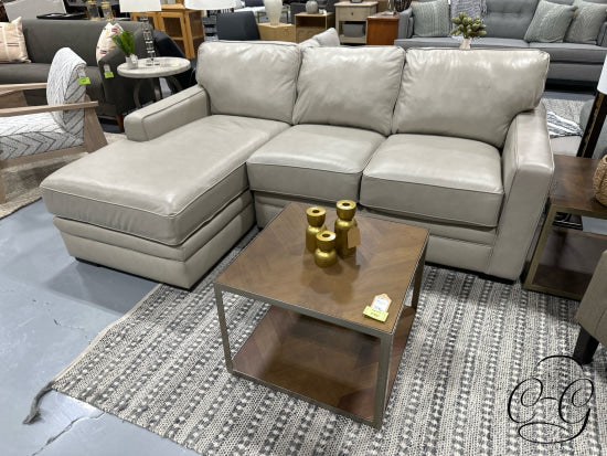 Light Taupe Leather 2 Piece Sectional W/LAF Chaise RAF Sofa 86x63x35’’ Leather Sectional