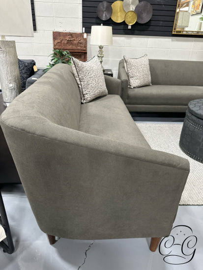 *Made In Canada* Dark Grey Rounded Arm Bench Seat Sofa