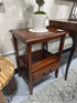 Mahogany Finish 1 Drawer End Table W/Display Shelf 20x15x27’’ End