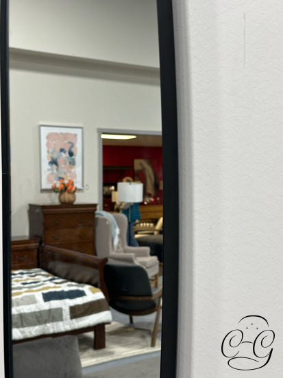 Matte Black Finish Iron Asymmetrical Wall Mirror 20x60’’ Wall Mirror