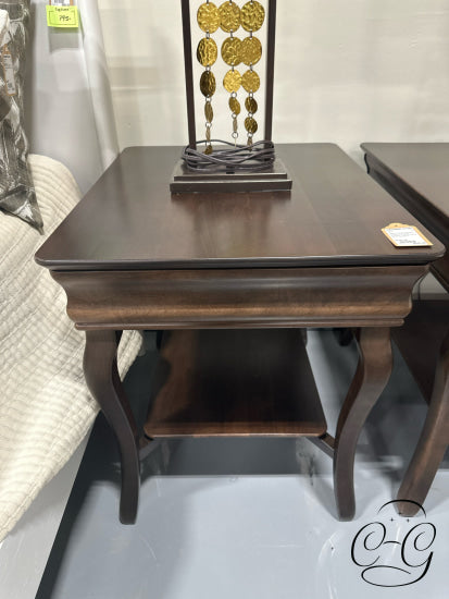 Medium Brown Stained 1 Drawer End Table W/Bottom Display Space 22x27x25’’ End