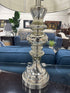 Mercury Glass Table Lamp With Round White Shade