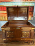 Middle Eastern Rosewood Domed Small Trunk W/Brass Inlay Tray Inside 20x14x15’’ Trunk
