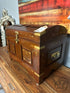 Middle Eastern Rosewood Domed Small Trunk W/Brass Inlay Tray Inside 20x14x15’’ Trunk