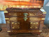 Middle Eastern Rosewood Domed Small Trunk W/Brass Inlay Tray Inside 20x14x15’’ Trunk
