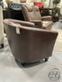 Mottled Brown Vinyl Tub Chair