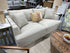 Natural Fabric Low Profile 2 Seat Sofa W/Down Filled Back & Toss Pillows