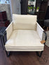 Natural Toned Canvas Safari Style Chair W/Waxed Black Iron Frame/Arms