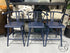 Navy Blue Finish Rubberwood Rounded Back Counter Stool Height