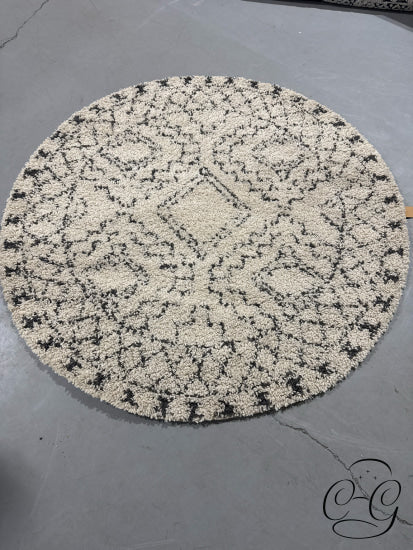 Nu Loom ’Diana’ Round Charcoal Cream Area Carpet 5’ Round Rug