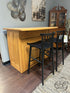 Oak Frontier Island Buffet With Pull Out Table 6 Leaves 2 Door Storage 52x36x42’’ Dining Table Only