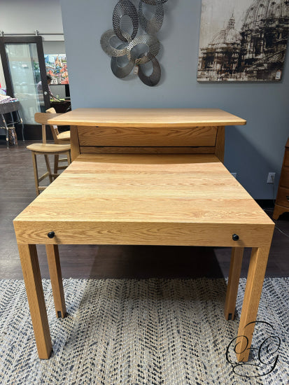 Oak Frontier Island Buffet With Pull Out Table 6 Leaves 2 Door Storage 52x36x42’’ Dining Table Only