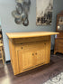 Oak Frontier Island Buffet With Pull Out Table 6 Leaves 2 Door Storage 52x36x42’’ Dining Table Only
