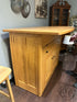 Oak Frontier Island Buffet With Pull Out Table 6 Leaves 2 Door Storage 52x36x42’’ Dining Table Only