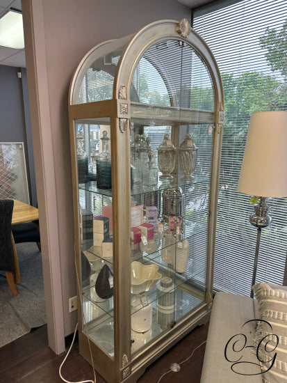 Ornate Large 2 Door Glass Display Cabinet Decorative Cabinet