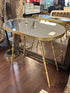Oval Accent Table With Mirror Top Gold Metal Frame/Legs End