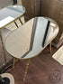 Oval Accent Table With Mirror Top Gold Metal Frame/Legs End