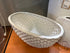 Oval White Ceramic Bowl With 3D Pattern