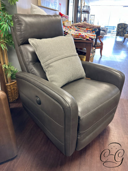 Pewter Leather Power Reclining Rocker Chair W/Battery Pack 29x38x41’’ Power Reclining Chair
