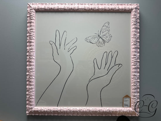 Picture Of Hands Releasing Butterflies Art In Ornate Pink Frame