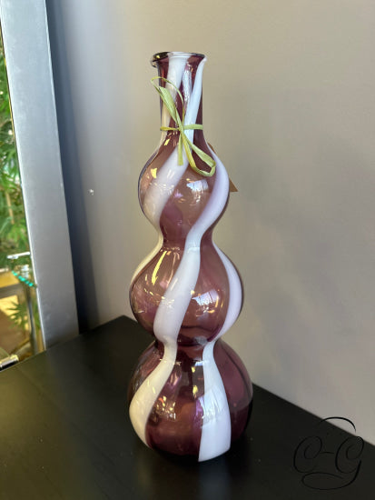 Plum & White Glass Vase