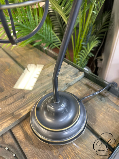 Pottery Barn Lantern Style Anthractie Finish Metal Table Lamp