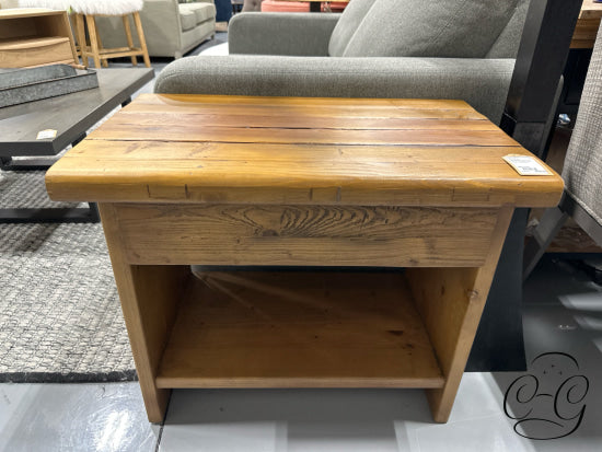 Pottery Barn Reclaimed Rustic Wood 1 Drawer/Open Shelf Nightstand Night-Table