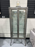 Raw Finish Metal 2 Door Glass/Metal Cabinet 26x16x64’’ Cabinet