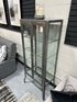 Raw Finish Metal 2 Door Glass/Metal Cabinet 26x16x64’’ Cabinet