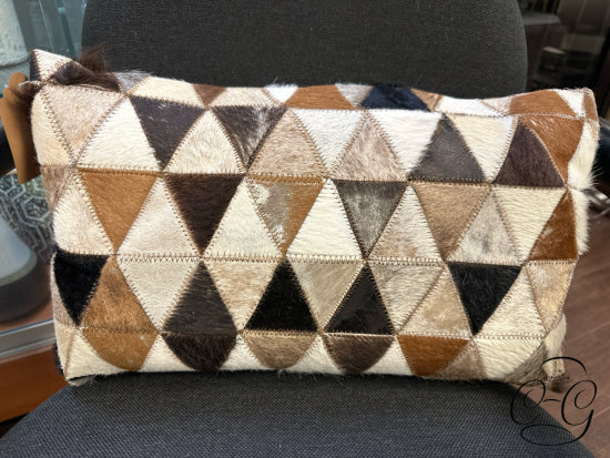 Rectangular Cowhide Triangle Pattern Design Toss Pillow