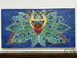 Rectangular Green Orange Anahata Heart Chakra 12 Petal Lotus Canvas Art Artwork
