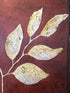 Red Metallic Like Background Canvas Art With Gold/Amber Leaves Picture