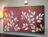 Red Metallic Like Background Canvas Art With Gold/Amber Leaves Picture