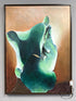 Renwil Emerald Green Abstract Picture Floating Ih Dk Brown Frame