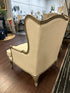Restoration Hardware Weathered Oak Carved Frame Wingback Chair