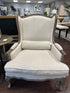 Restoration Hardware Weathered Oak Carved Frame Wingback Chair