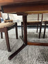 Rosewood Dining Table With 6 Beige Seat Chairs 2-20’’ Leaves 64x42x30’’ Dining Table and Chairs