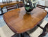 Rosewood Dining Table With 6 Beige Seat Chairs 2-20’’ Leaves 64x42x30’’ Dining Table and Chairs