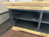 Rough Cut Mango Wood & Black Metal Low Media Stand With Shelving 2 Drawers Entertainment