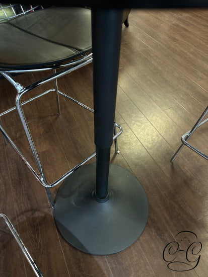 Round Black Pedestal Base Counter Height Table