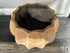 Round Ceramic Natural Finish Wood Pumpkin Like Vase