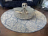 Round Royal Blue Light Blue White Area Carpet 78’’D Rug