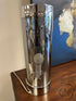Round Smoky Finish Cylinder Table Lamp With Silver Base