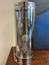 Round Smoky Finish Cylinder Table Lamp With Silver Base