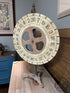 Round Wood Wheel With Numbers On Metal Stand Home Decor