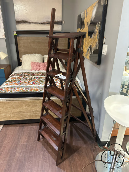 Rustic Dark Brown Solid Wood Display Ladder 19x40x68’’ Home Decor