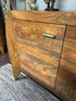 Rustic Rosewood 2 Door 3 Drawer Sideboard Shelves Brushed Metal Hardware 60x18x35’’ Sideboard